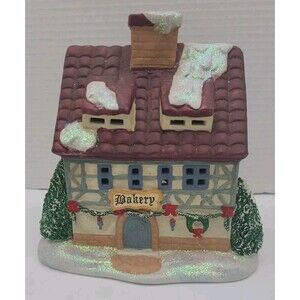 Matrix Industries Christmas Village Bakery Porcelain Lighted House